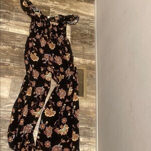Floral Black Jumpsuit